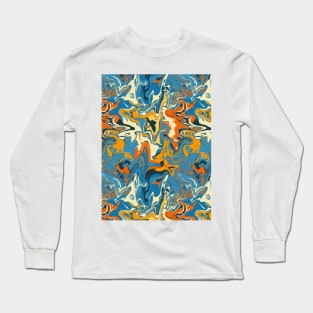 Recess on the Playground Marble - Digital Paint Spill Long Sleeve T-Shirt